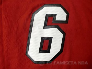 Camiseta James #6 Miami Heat Rojo